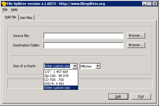 File Splitter — Splitting a file